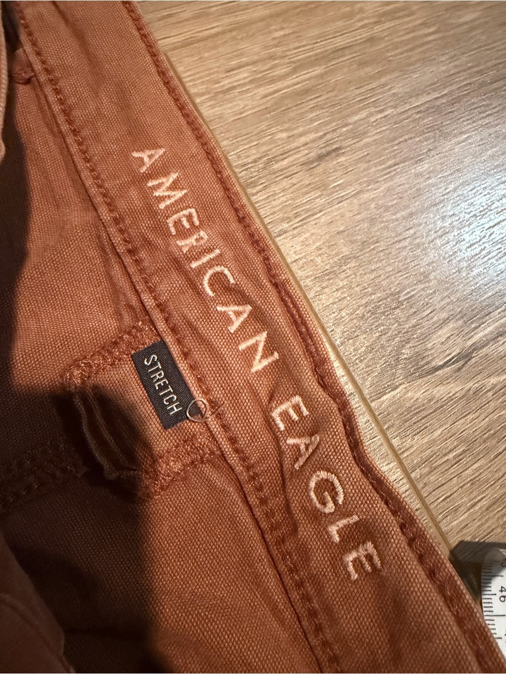 American Eagle Brown Cargo Stretch Straight Leg Pants Women’s 8 Short Mid Rise - Picture 5 of 9
